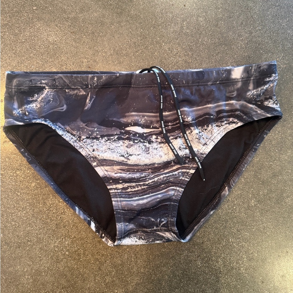 Nike Marbled Black & Gray Men's Swim Briefs